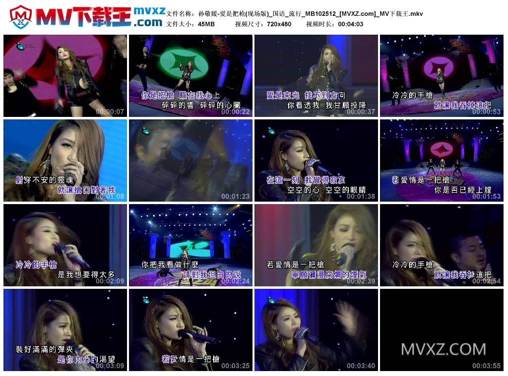 孙敬媛-爱是把枪(现场版)_国语_流行_MB102512